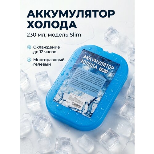 Аккумулятор холода Slim 230 мл, 19*15*1,2 см