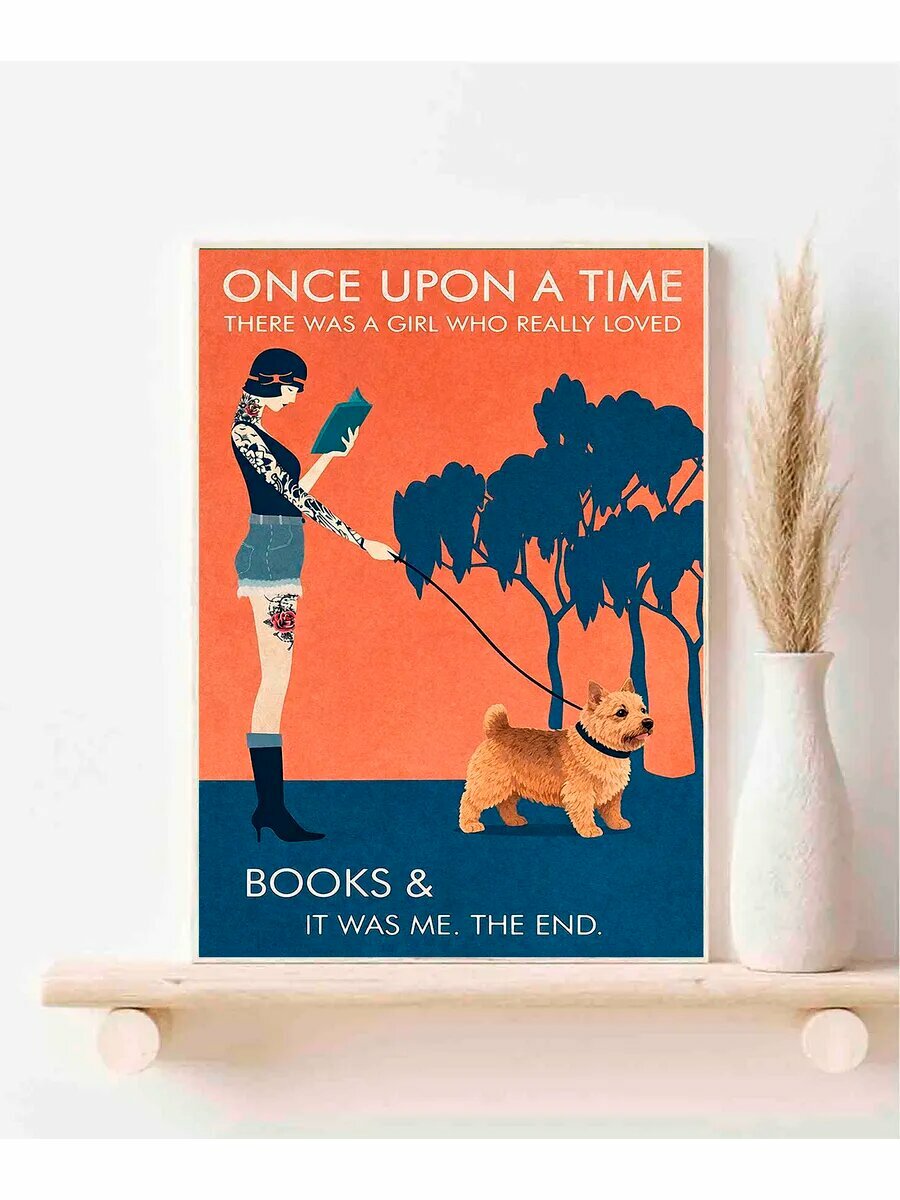 Норвич-терьер, Books & , Плакат 30x42см