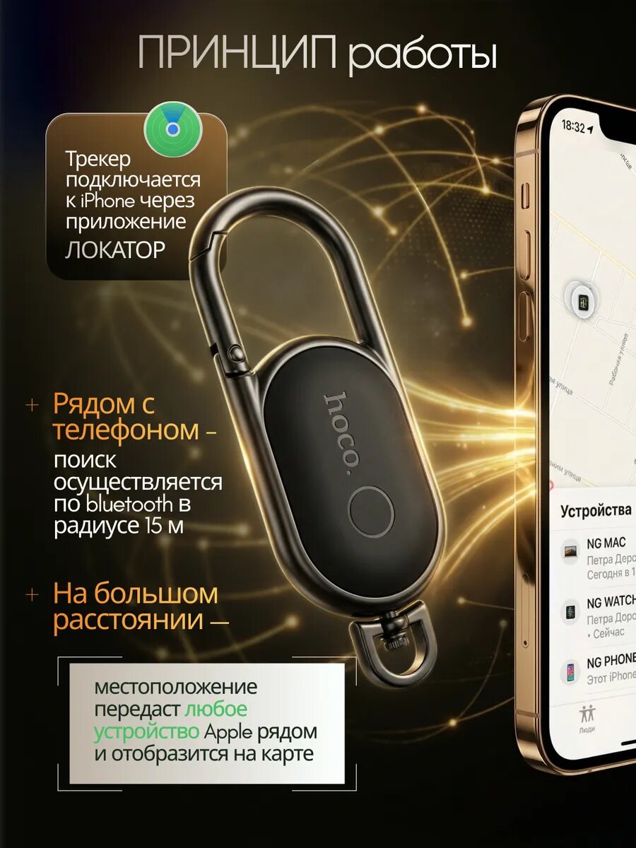 GPS трекер bluetooth беспроводная метка аpple аirtag маячок слежения для iphone для автомобиля, ребенка, собак — фото 1