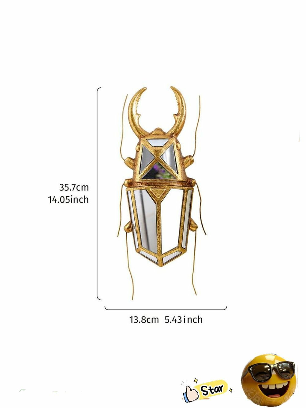 Зеркало интерьерное, 13 см х 35 см, 1 шт