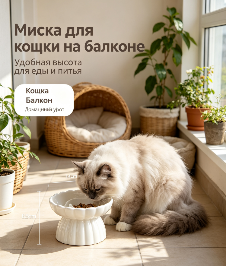 Керамическая миска‑медленное кормление для кошек,«Медленная трапеза» Миска для медленного кормления домашних животных