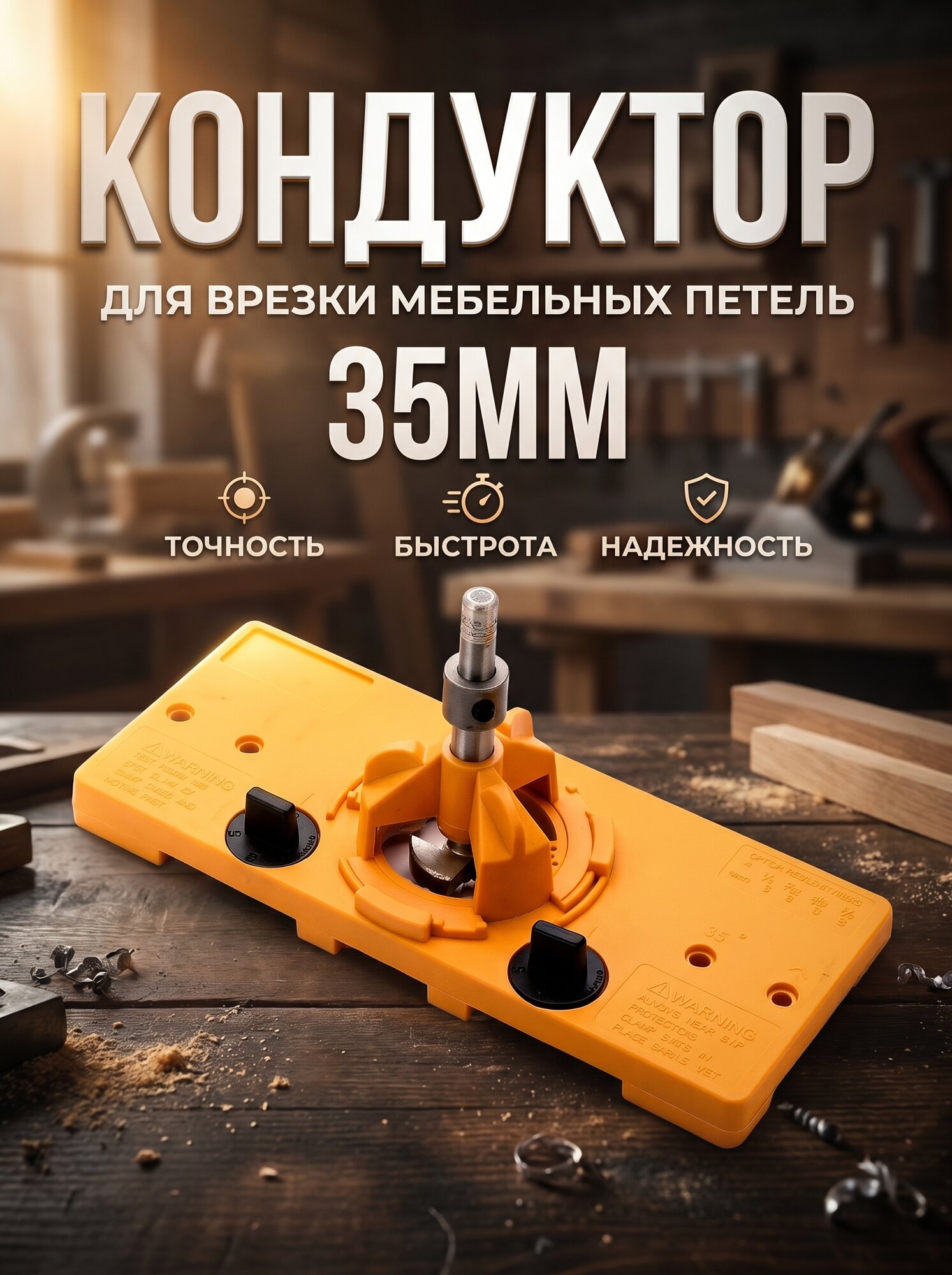 Кондуктор для врезания мебельных петель