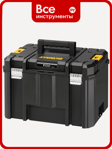 Изображение товара Ящик для инструмента Dewalt с ударопрочным пластиком, профессиональный, металлический замок, черный, переносная ручка