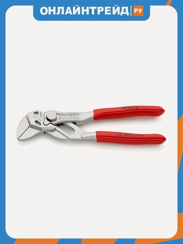 Изображение товара Клещи переставные - гаечный ключ Knipex KN-8603125SB, 23 мм (7/8"), 125 мм, хром, пластиковые рукоятки