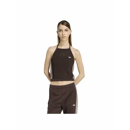 фото Майка спортивная adidas open-knit halter knitted top w, размер m, черный