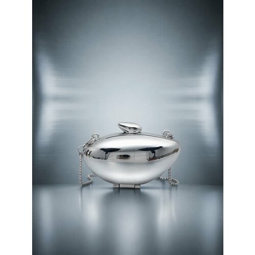фото Сумка клатч vael vael, фактура гладкая, silver metallic