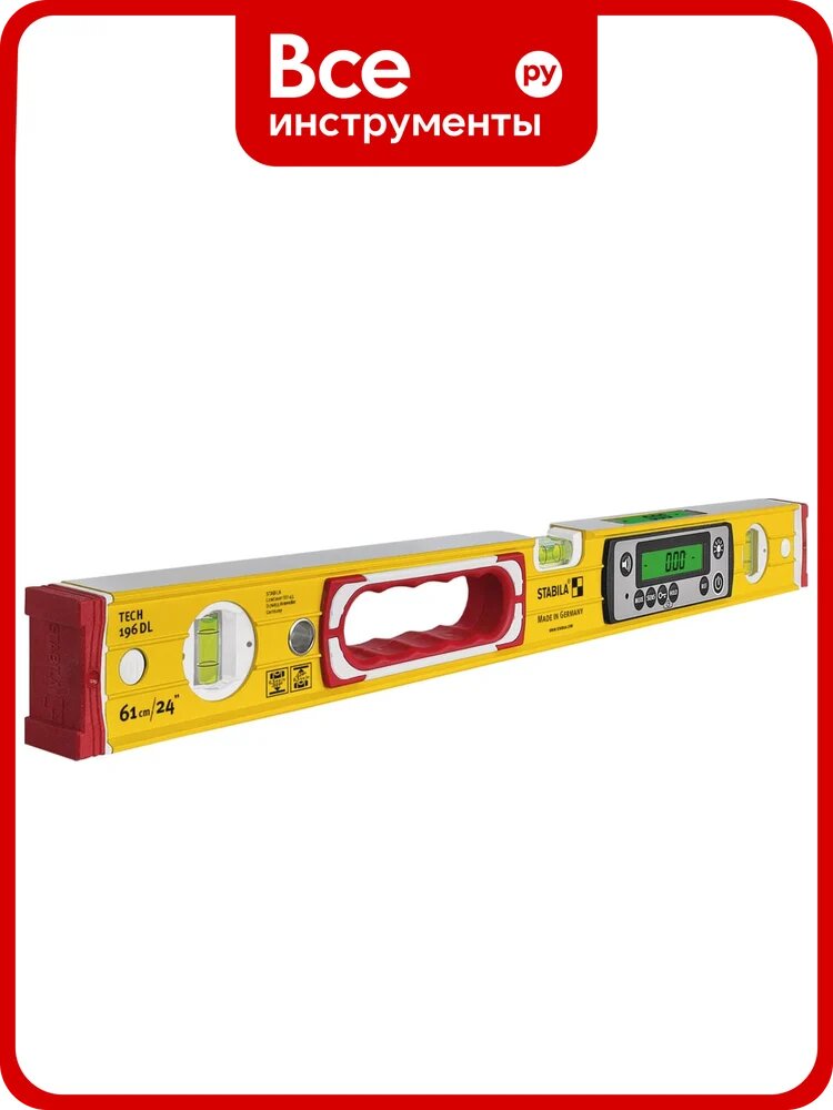 Уровень STABILA tech 196 dl, 61см (ip 67, 2верт,1гориз, 2 жк диспл, точн. 0,5 мм/м) , шт 19829