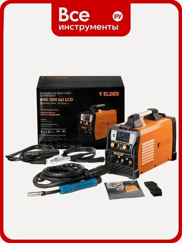Изображение товара Сварочный аппарат Welder MIG-200-5в1-LCD, 200А, с газом и без, с ручкой