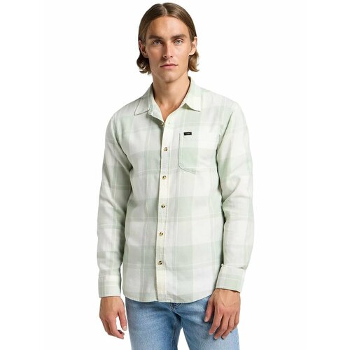 фото Рубашка lee men mercantile shirt, размер xl, зеленый