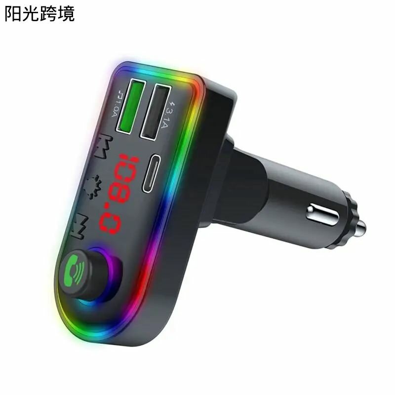 Автомобильный MP3-плеер F8 с Bluetooth и FM-передатчиком, быстрой зарядкой 3,1 А, 5,3-дюймовым HD-экраном.