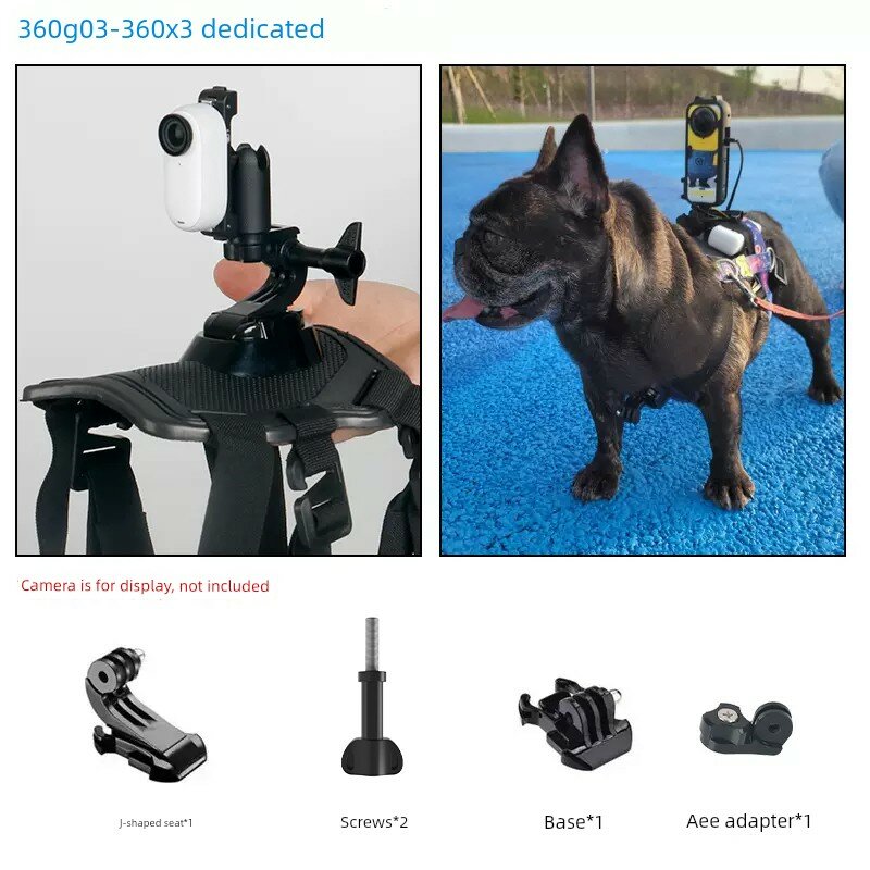 Собачий жилет для камер Insta360 GO3/S X2 X3/X4 с креплением на грудь и спину, регулируемый размер для животных