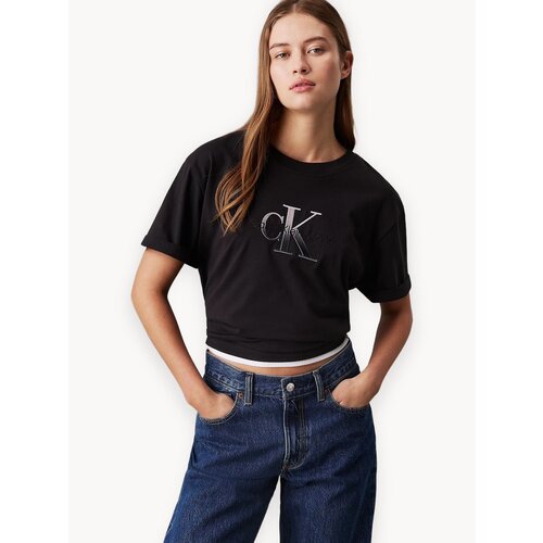 фото Футболка calvin klein jeans relaxed monogram, размер s, черный