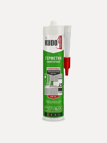 Изображение товара Герметик силиконовый, санитарный, KUDO, KSK-122, 280 мл, черный