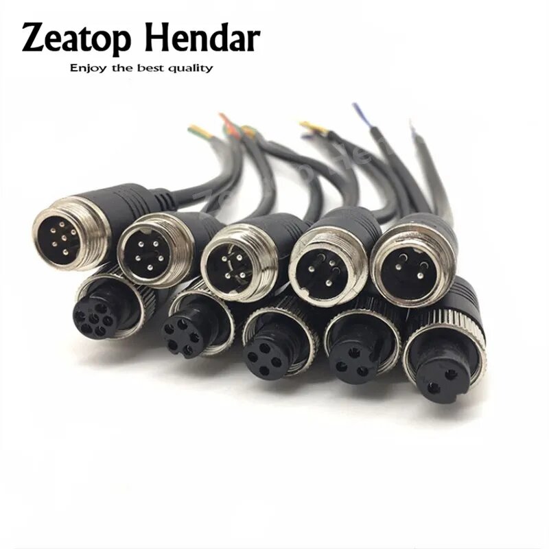 Zeatop Hendar M12 Aviation Cable 4Pin 20CM 5Male 5Female