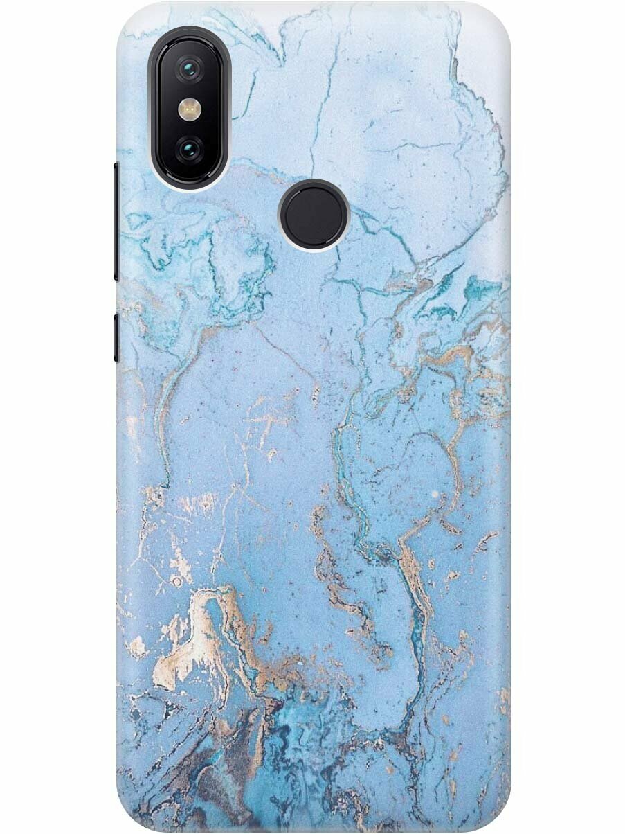 Накладка Transparent для Xiaomi Mi 6X / Mi A2 с принтом "Голубой мрамор"