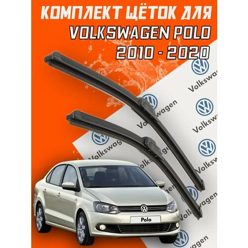 фото Щетки стеклоочистителя volkswagen polo (2010 - 2020 г. в.) (600 и 400 мм) / дворники для автомобиля фольксваген поло седан bibicare