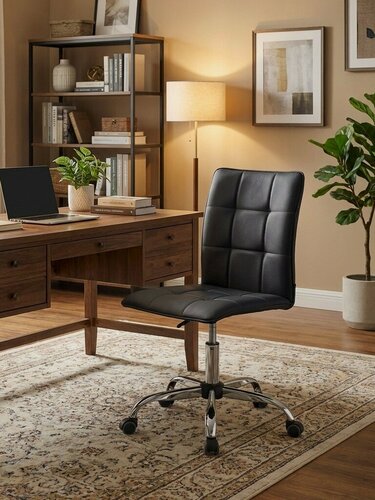 Изображение товара Кресло компьютерное TetChair металлик, искусственная кожа, без подлокотников, макс. нагрузка 100 кг