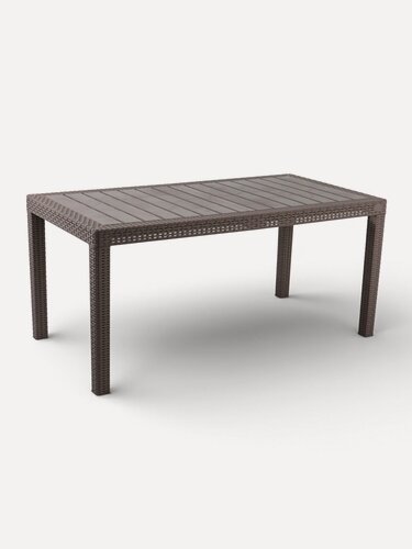 Изображение товара Стол садовый Rattan, 153.2×78.9×70.1 см, пластиковый, цвет тёплый орех