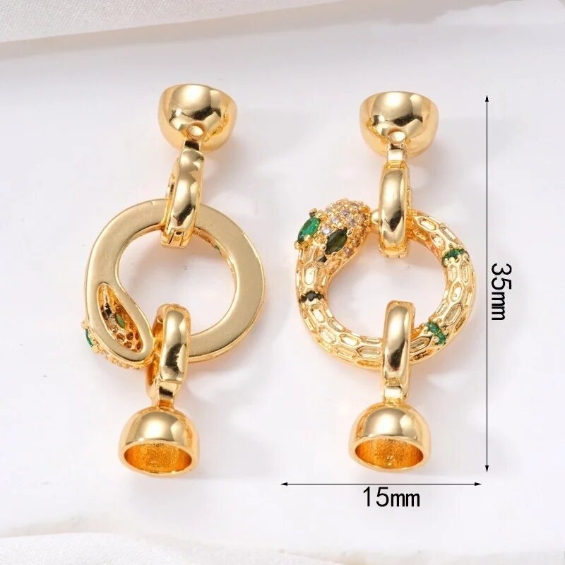 Серьги кольцо со змеей, NH-95-gold