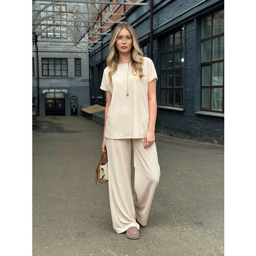 фото Пижама buy-tex.ru костюм женский, размер 42-44, бежевый