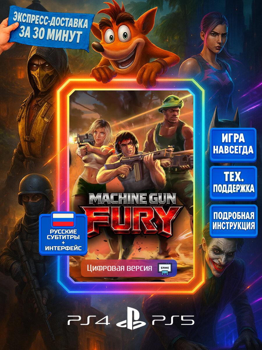 Machine Gun Fury PS4/PS5 | Моментальная доставка | Русские субтитры и интерфейс | Боевики
