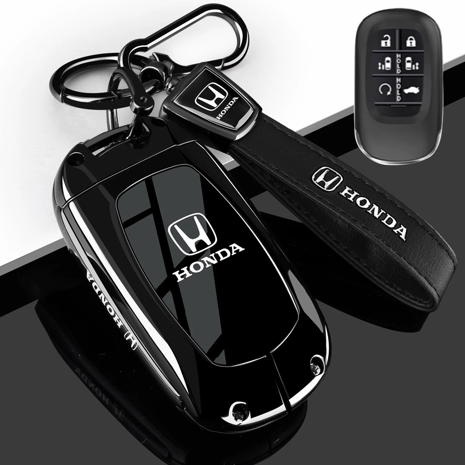 Металлический чехол для ключа Honda Odyssey/Accord Elite F-стиль, клип с поводком, подходит для автомобилей 2016-2026