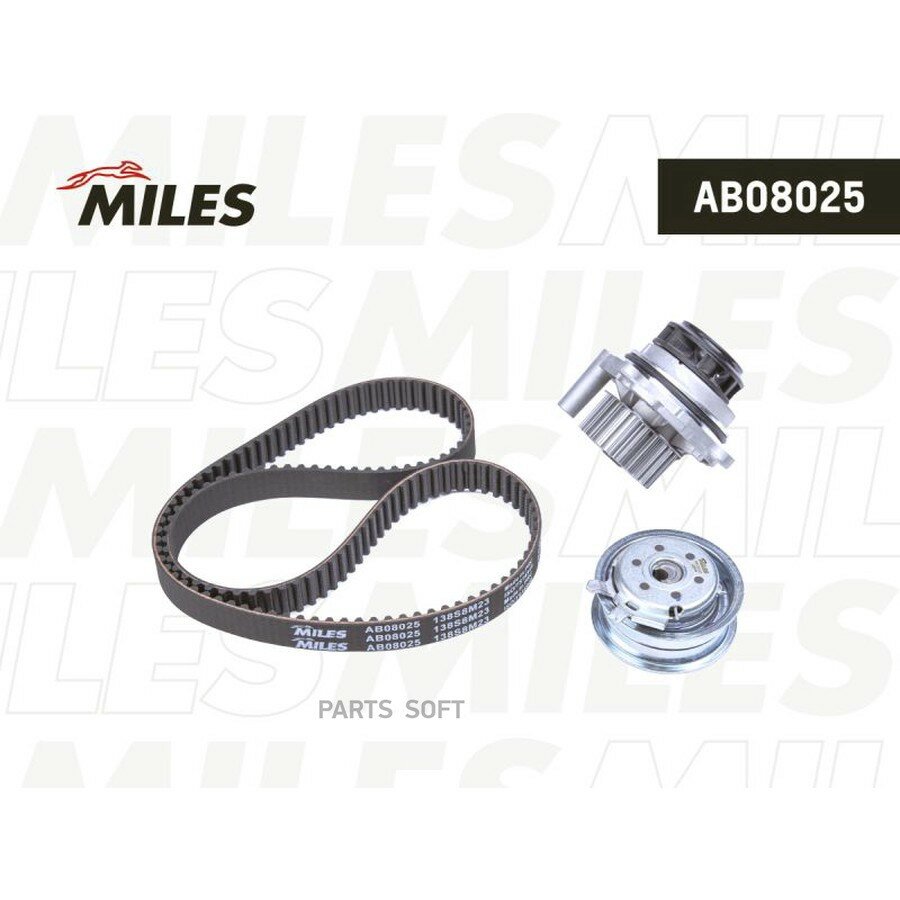 MILES AB08025 Комплект ремня ГРМ (с помпой) VAG 1.6 (100/102 л. с.) 95- AB08025 MILES AB08025