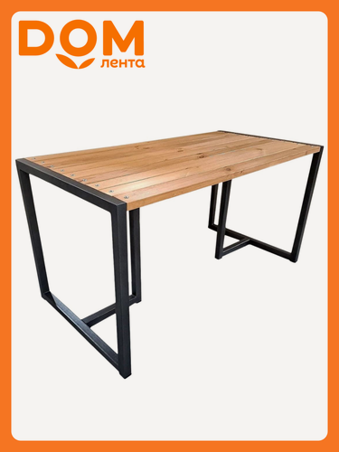 Изображение товара Стол садовый "Лофт", металл, дерево, прямоугольный, 150 см x 70 см x 75 см