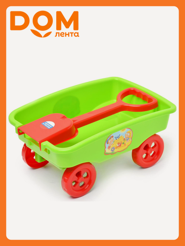 Изображение товара Тележка Zebratoys, для детей 1-5 лет, пластик, зеленая/красная