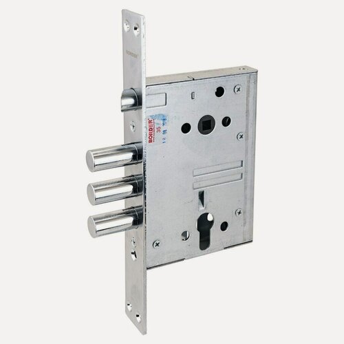 Изображение товара Замок врезной Просам ЗВ 4-3/85К, 9702, цилиндровый, межосевое расстояние 85 мм, серебристый, 6 ключей в комплекте