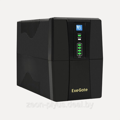 Изображение товара Блок бесперебойного питания ExeGate BNB-1000. LED. AVR.2SH. RJ. USB, 2хSchuko, EX292786RUS черный