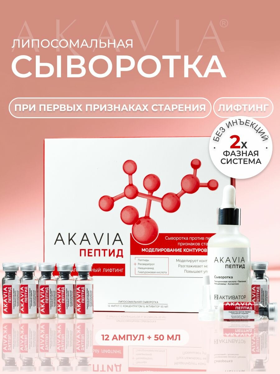 Сыворотка для лица антивозрастная от морщин увлажняющая с лифтинг-эффектом с пептидами и ниацинамидом