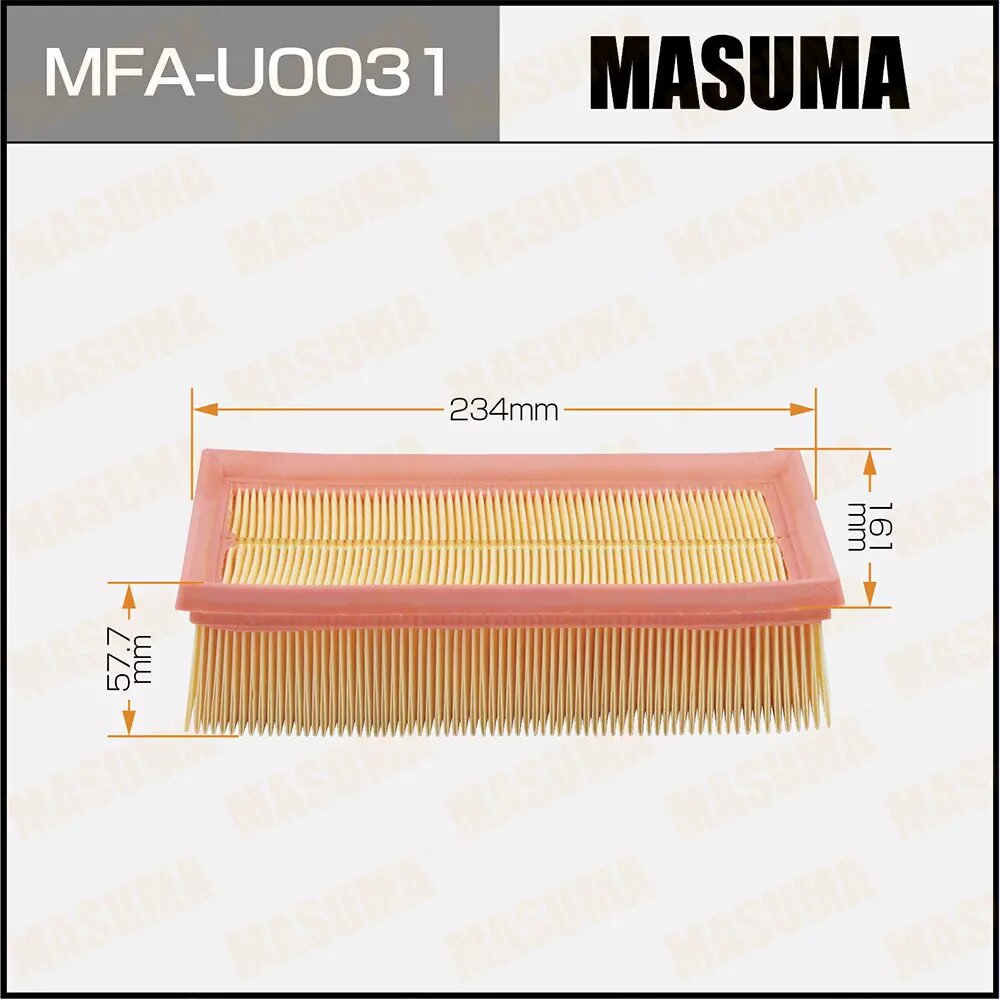 Фильтр воздушный высота H: 57.7 мм / длина W: 324 мм Masuma, MFA-U0031