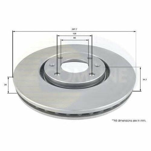 Тормозной диск передний Comline ADC1544V для Citroen C5 I, II, Xantia