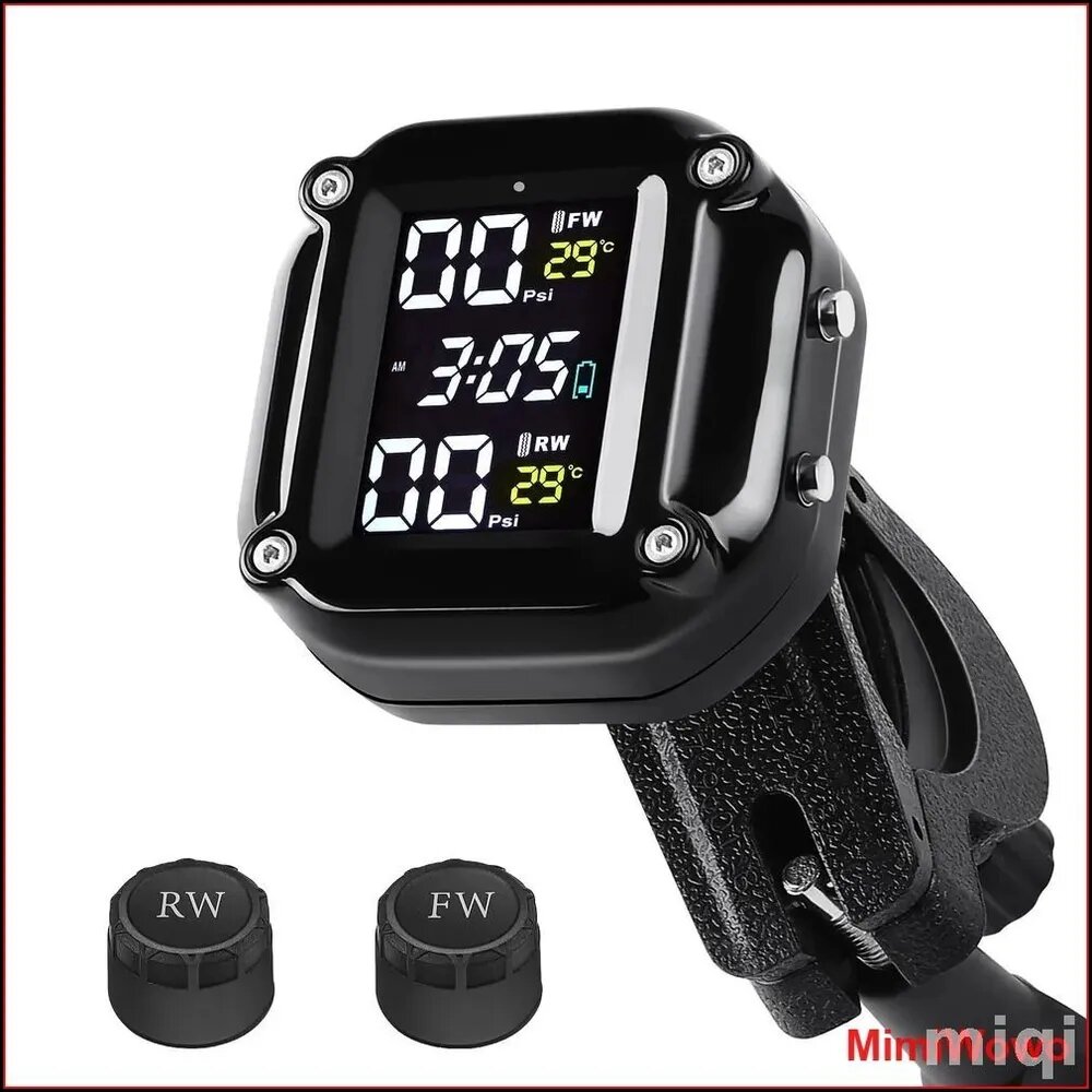 Датчик давления в шинах TPMS для мотоцикла, часы, черный, ABS пластик, 1 шт