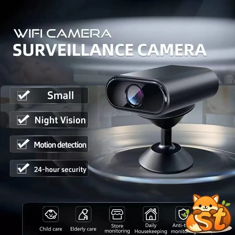 Мини Wi-Fi камера с аккумулятором, 4K, ночное видение, обнаружение движения, для домашнего видеонаблюдения