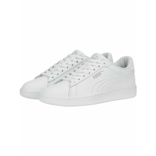 фото Кеды puma smash 3.0 leather kids, размер 3 uk, белый/серый