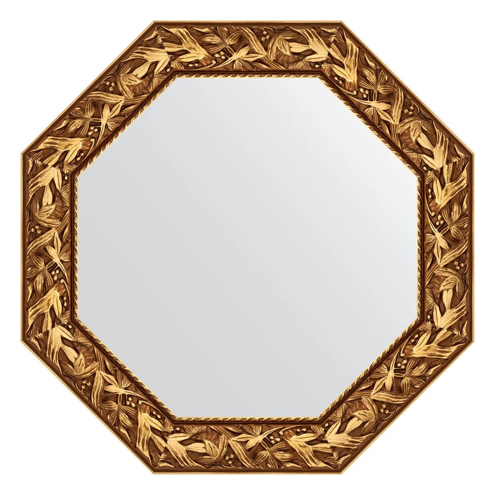 Зеркало Evoform Octagon BY 3831 79х79 79 см, в золотой раме, в современном стиле, зеркало настенное в ванную