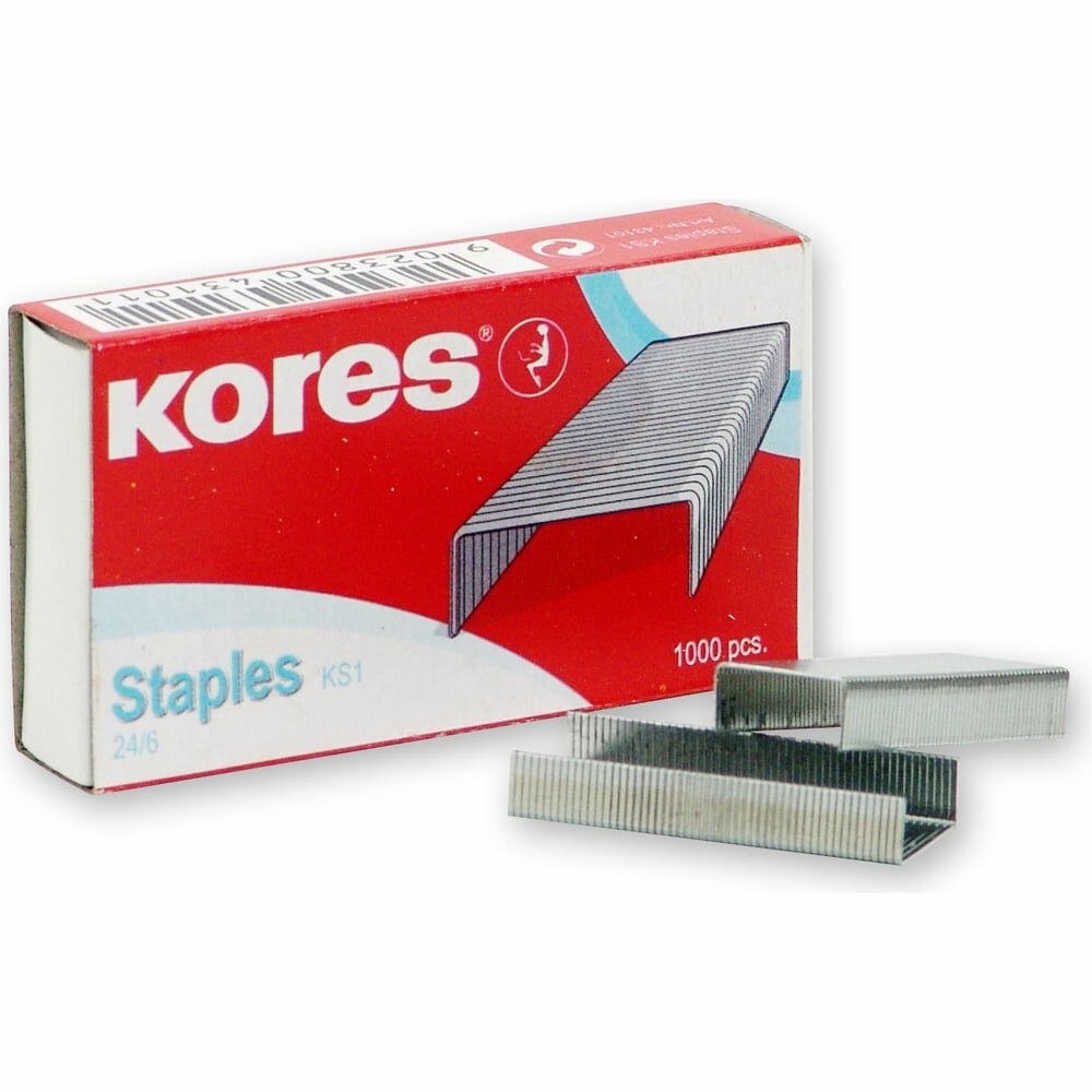 Никелированные скобы для степлера Kores N24/6 1000 шт