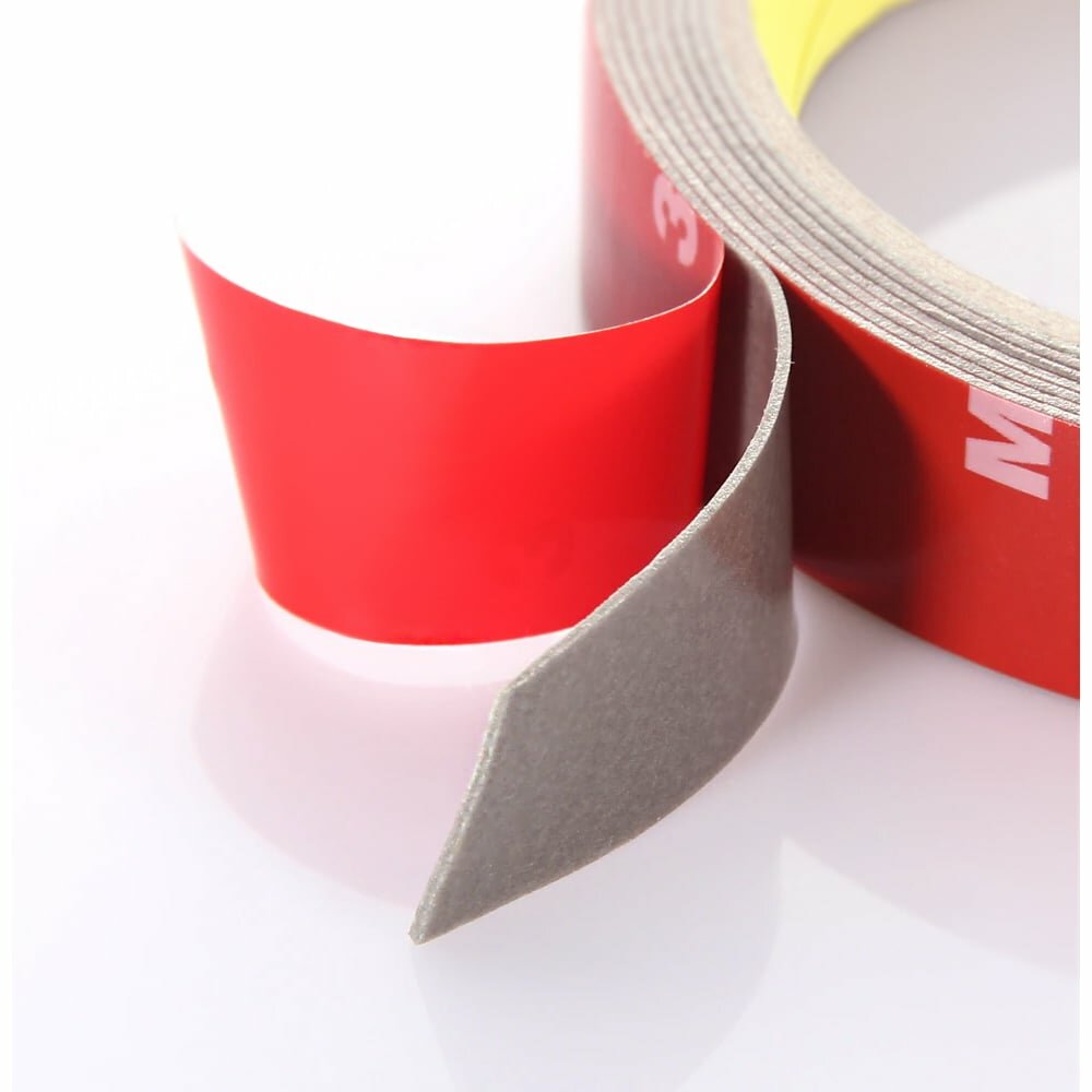 Оригинальный серый двусторонний скотч MTF Light 3M TAPE(ACRYL) 20мм х 5м красная подложка 3M20X500R — фото 1