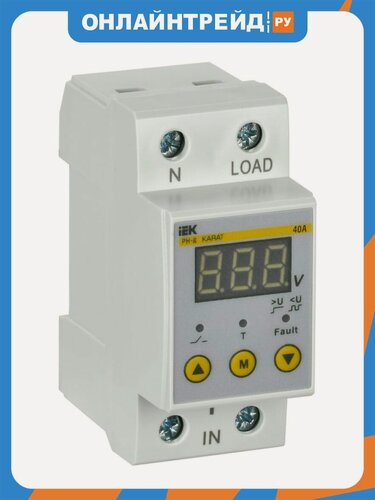 Изображение товара Реле напряжения Iek РН-д 1ф 36мм 40А KARAT, IVR21-1-40