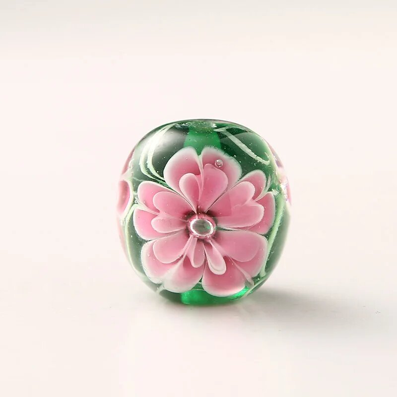 Большие стеклянные бусины Лэмпворк 15 мм, 3 шт. Зеленый, green