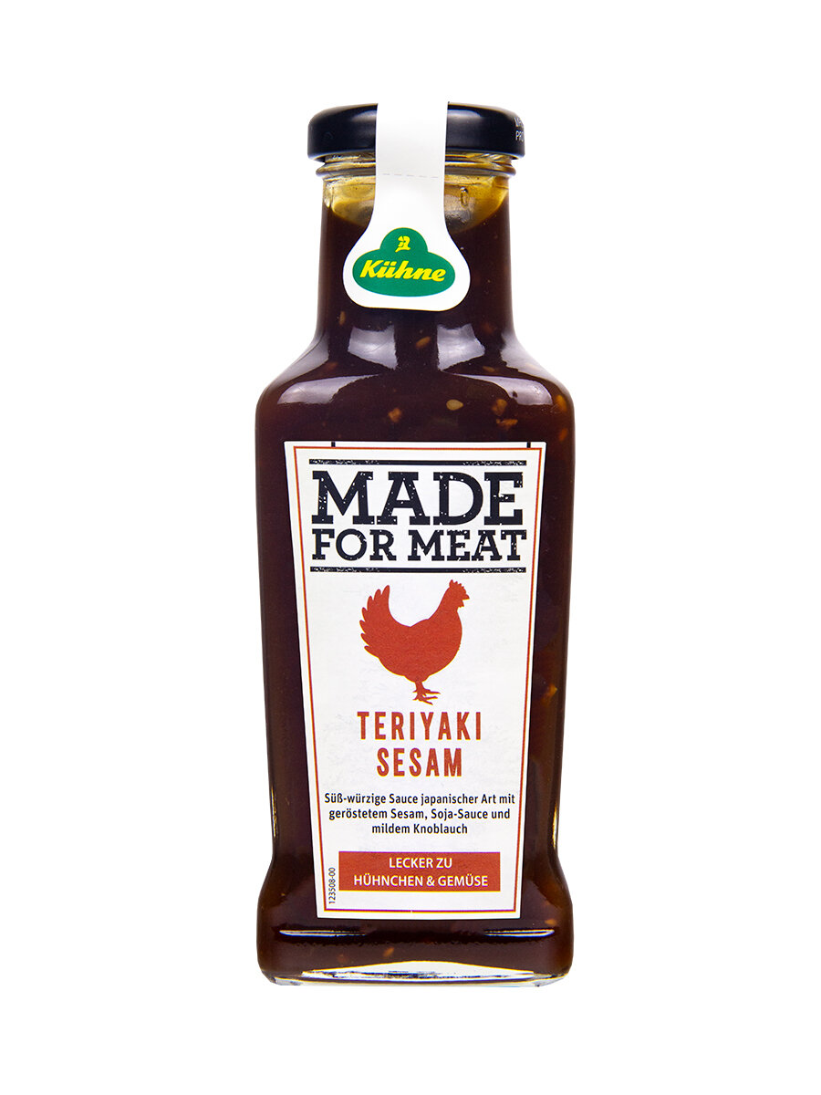 Соус терияки Kuhne Made for Veggie Sauce Teriyaki with sesame с кунжутом вегетарианский, 235мл
