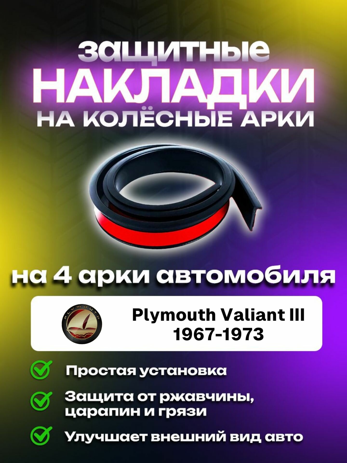 Накладки на арки автомобиля Plymouth Valiant III (1967-1973)/ Плимут Валиант 3 поколение защитные