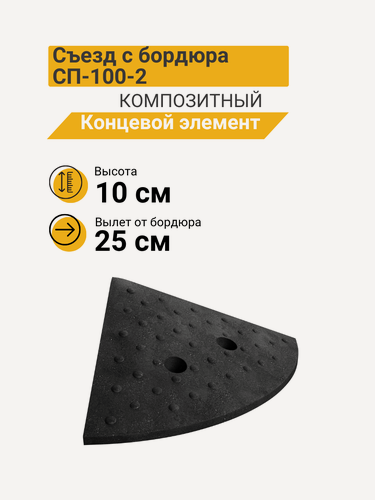 Изображение товара Съезд с бордюра композит СП-100-2 концевая часть 250х250х100 мм