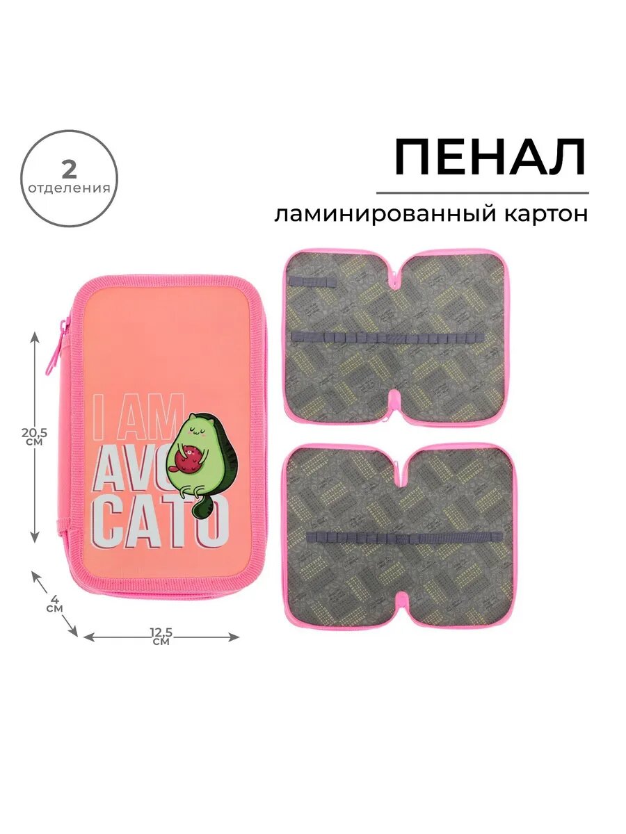 Пенал 2 секции "Авокадо"