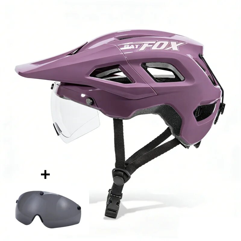 BATFOX Велосипедный шлем для горного велоспорта Фиолетовый, M55-58cm, violet-g
