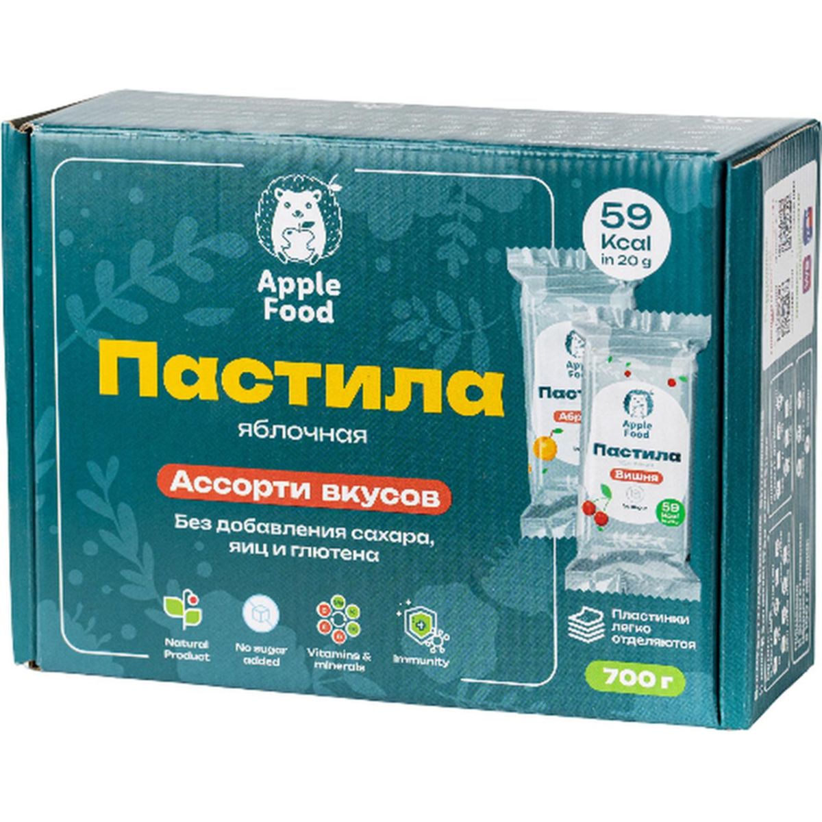Пастила Apple Food ассорти без сахара 700г (2282741), 1шт.