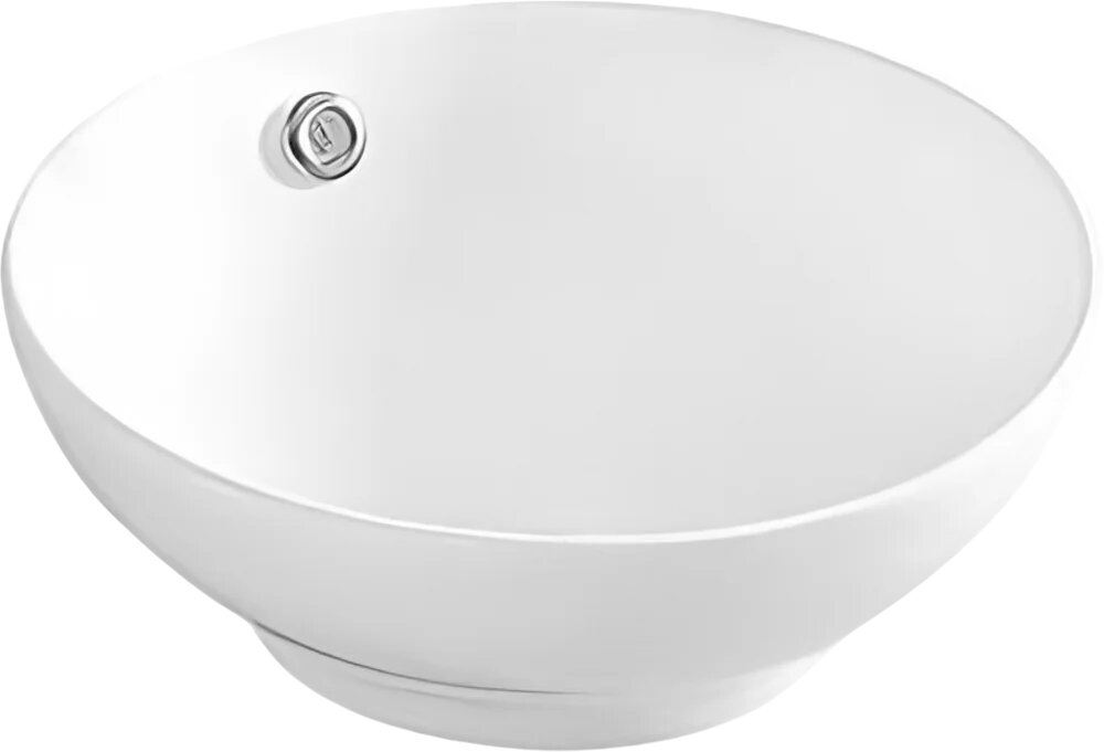 Накладная раковина D&K Matrix DT1390516 41 накладная, без отверстия под смеситель, фарфоровая, круглая, раковина для ванной, белая, глянцевая