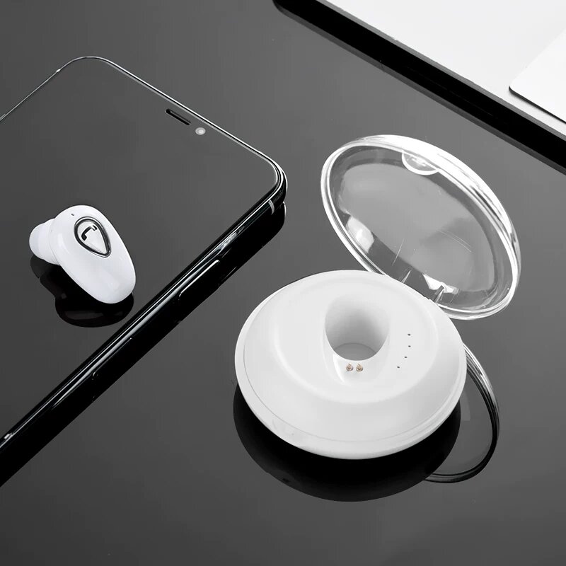 Беспроводные наушники Bluetooth для мобильных телефонов YX06 с зарядным устройством белый длительное время работы